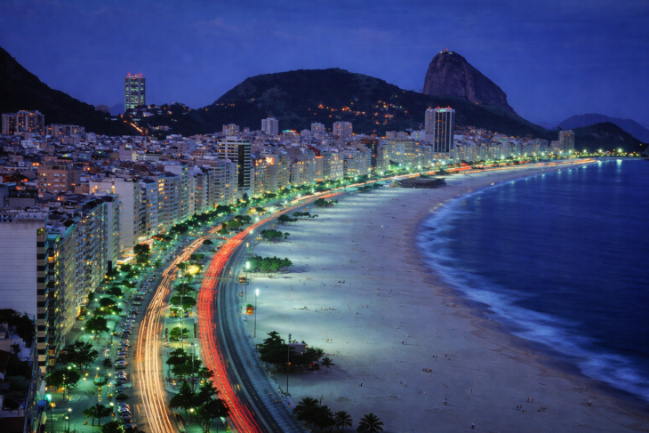 Anoitecer na Praia de Copacabana