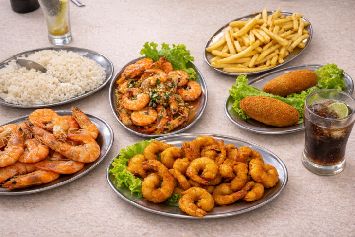 Pratos à base de frutos do mar e culinária especializada