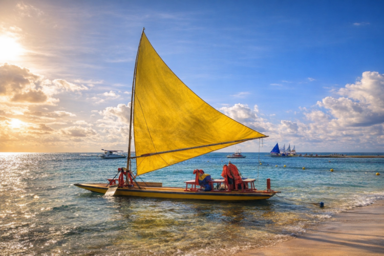 Tradicional passeio de jangada até as piscinas naturais do centro de Porto de Galinhas