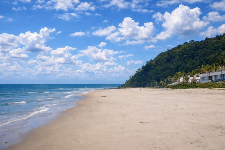 Caminhada nas areias da Praia de Caieiras