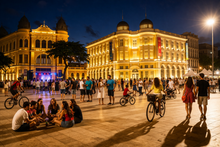 Vida noturna no centro de Recife